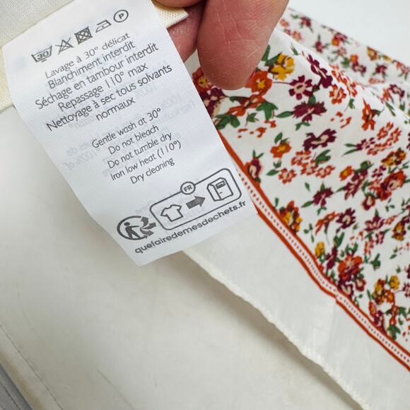 Sézane Floral Print Cotton Scarf Square Bandana 100% Organic Cotton - Picture 4 of 7